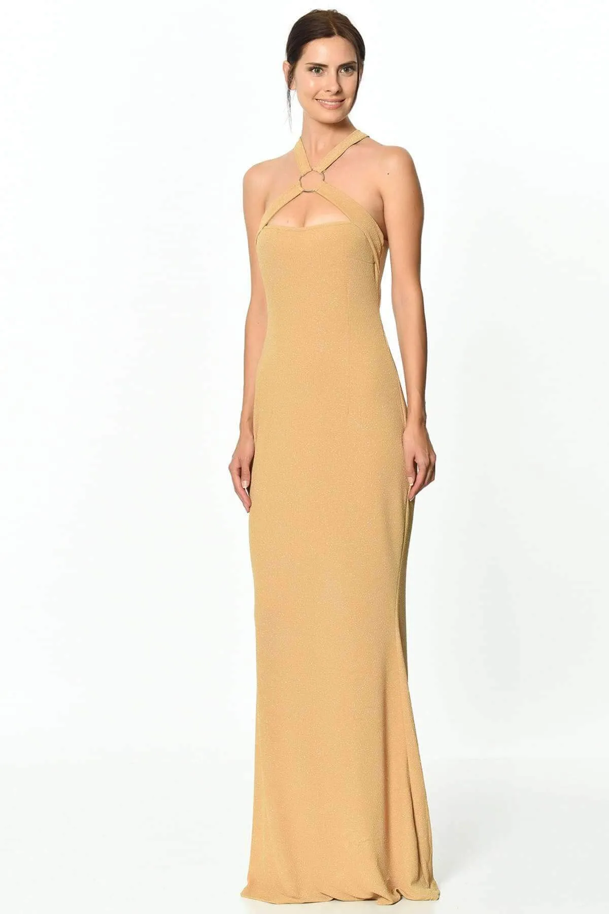 10750 Saffron Backless Evening Dress