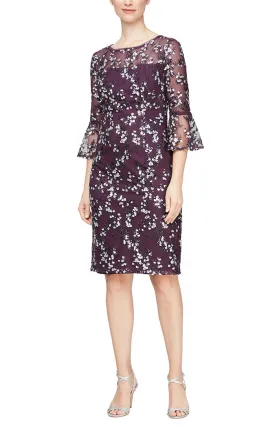 Alex Evenings Embroidered Sequin Lace Sheath Dress