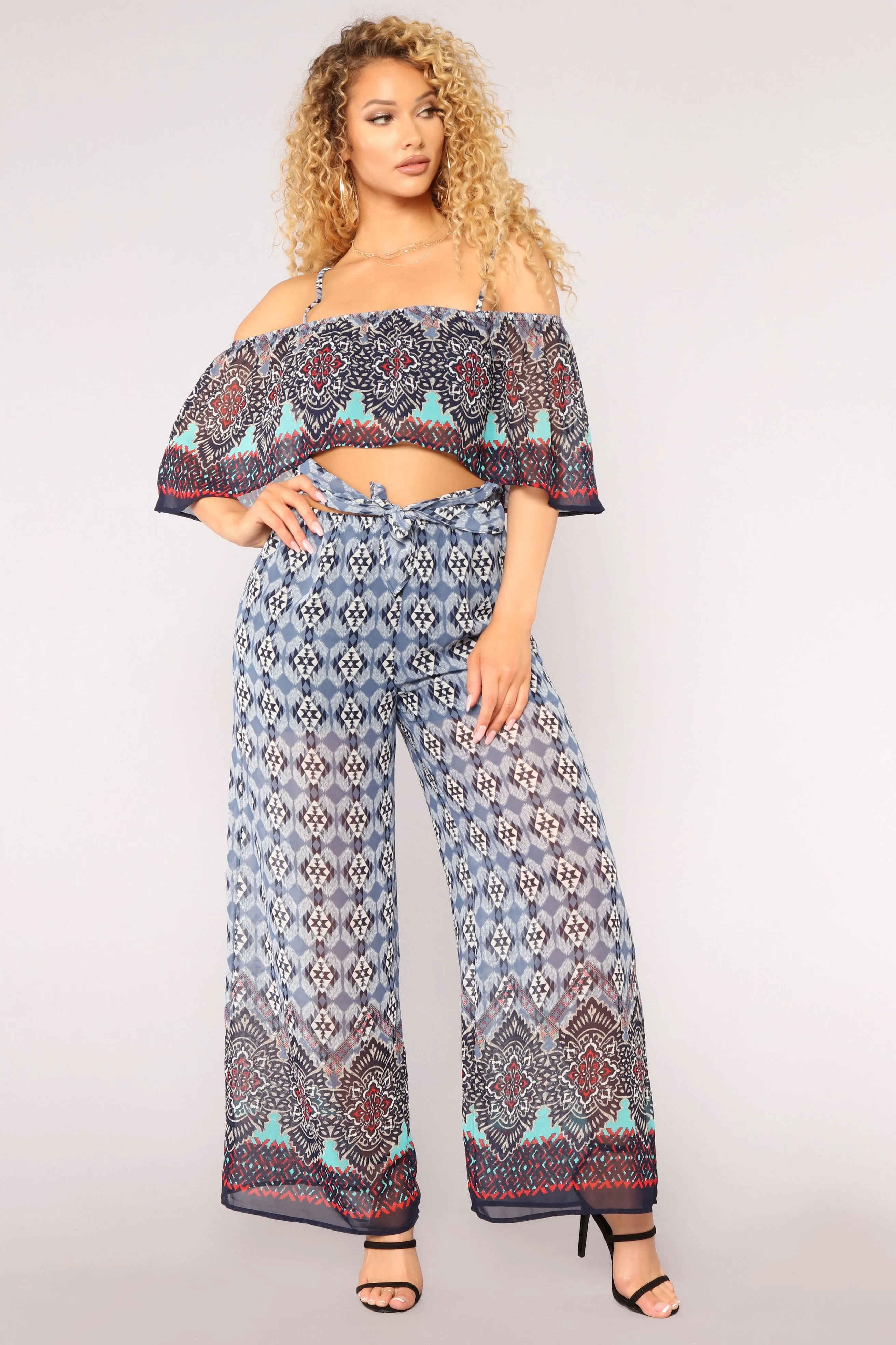 Aruba Border Print Jumpsuit - Multi