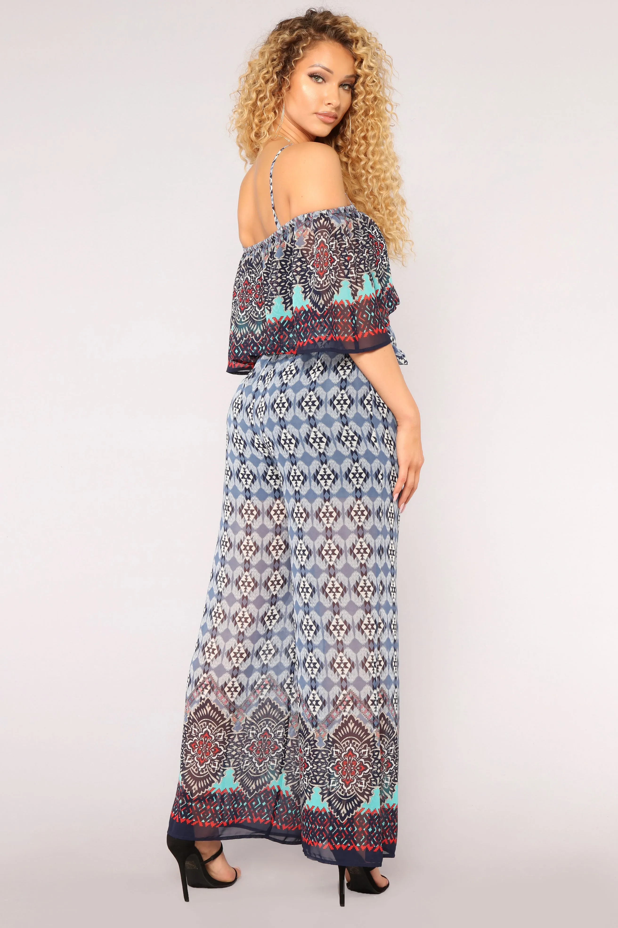 Aruba Border Print Jumpsuit - Multi