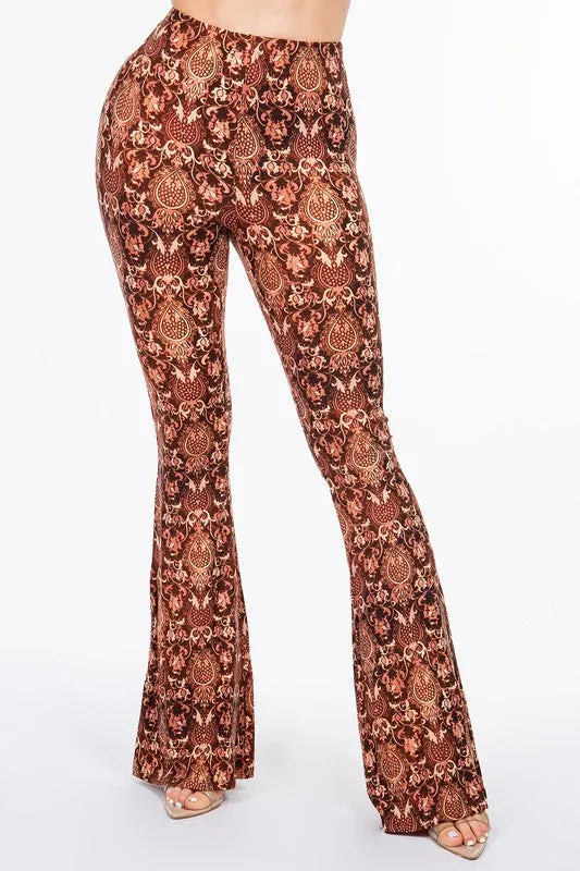 Bear Dance Baroque Skinny Brushed Pants - Burgundy