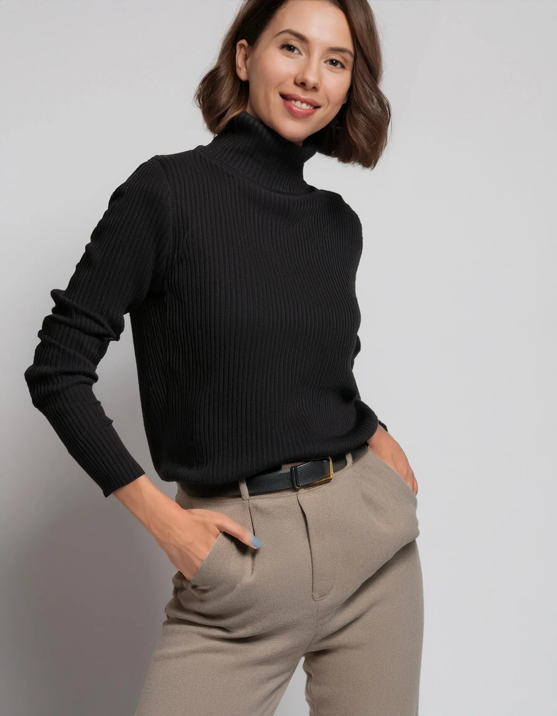 Black Classic Turtleneck Sweater