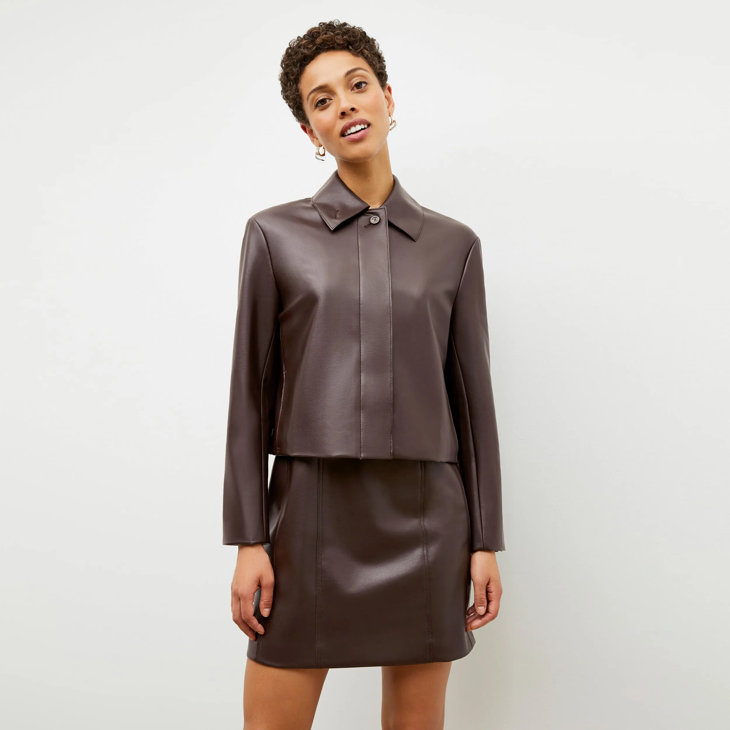 Chloe Dress - Vegan Leather :: Brown