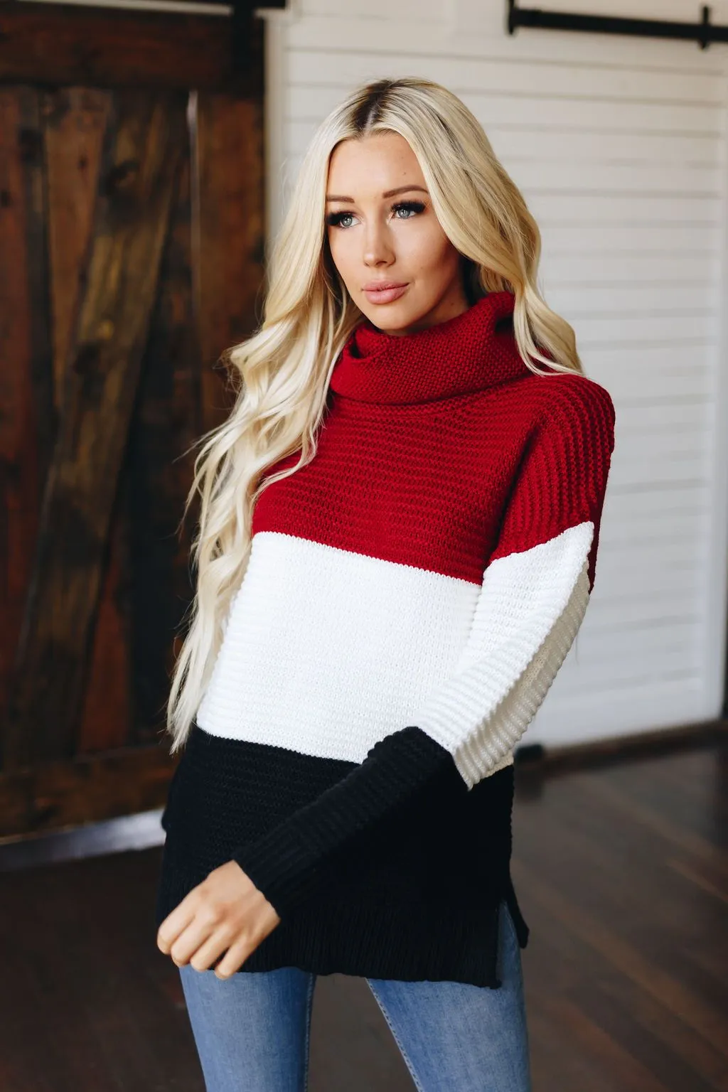 Clean Slate Color Block Sweater