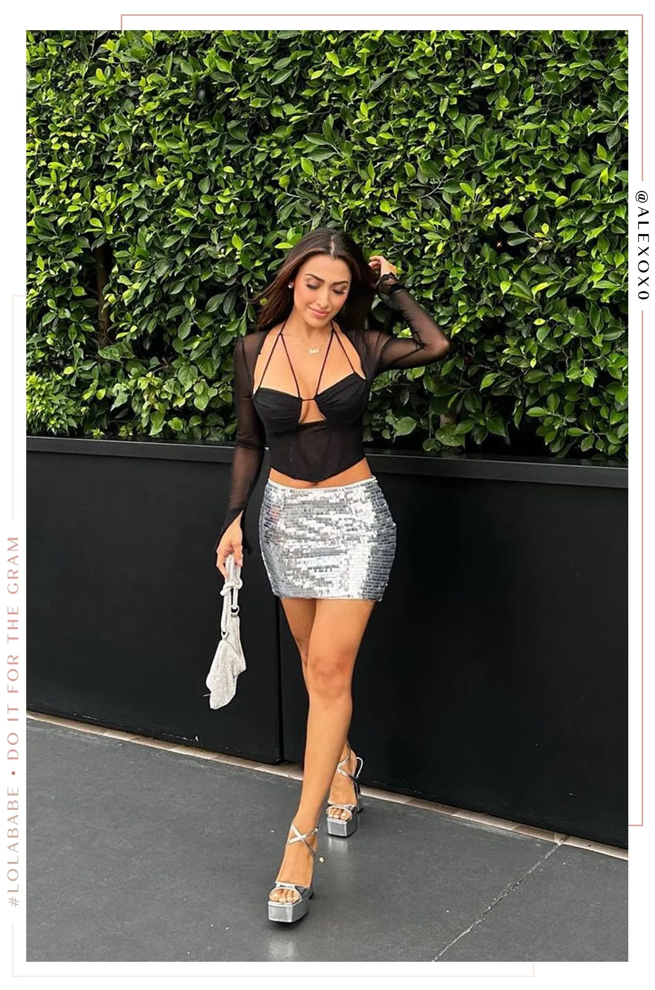 Cora High Waist Mini Skirt - Silver