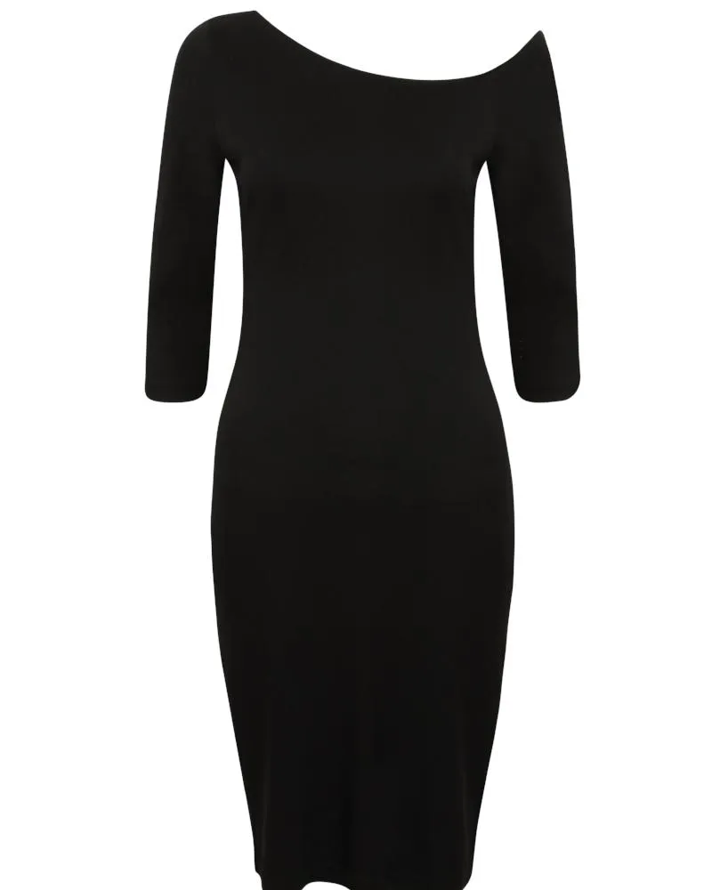 Cossac Asymmetrical Little Black Dress