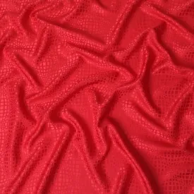 Crimson red premium pure silk crepe fabric with same tone jacquard in fancy design-D11951