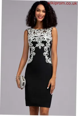 Dress Scoop Sheath/Column Jersey Neck Lace Knee-Length Kara Cocktail Cocktail Dresses