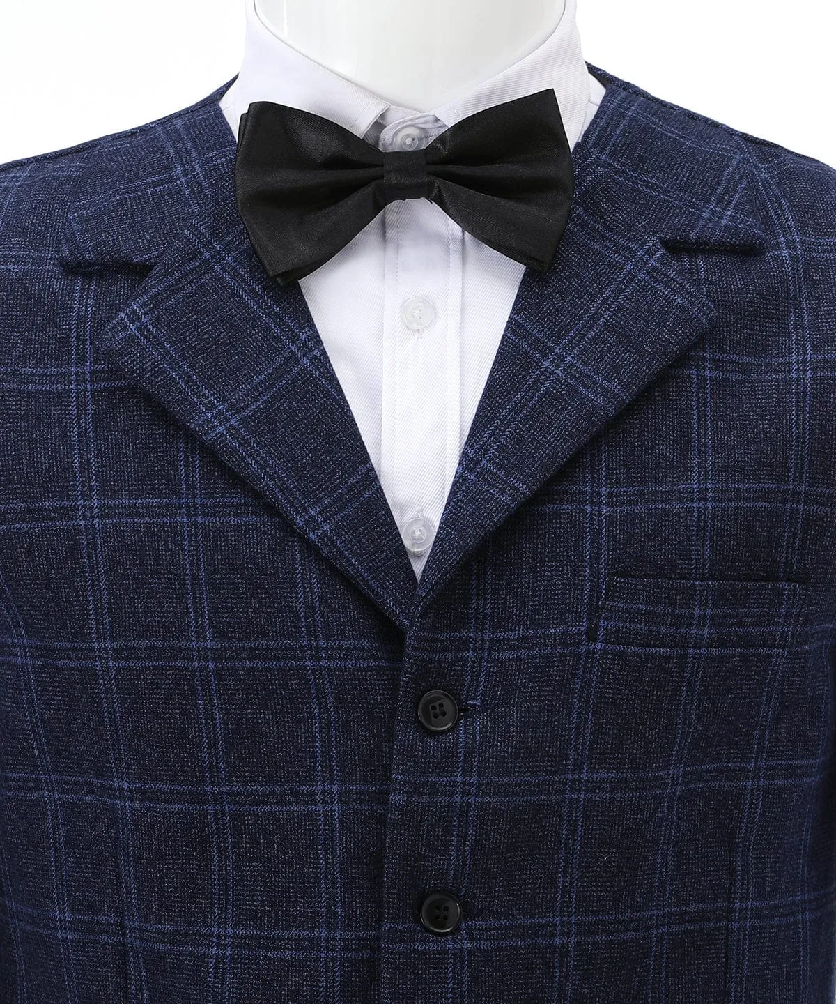 Formal Plaid Notch Lapel Waistcoat Slim Fit Suit Vest