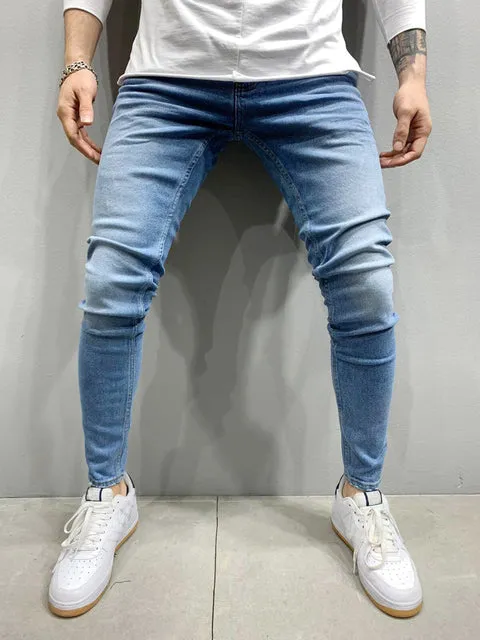 Funki Buys | Pants | Men's Skinny Slim Fit Cargo Pencil Jeans