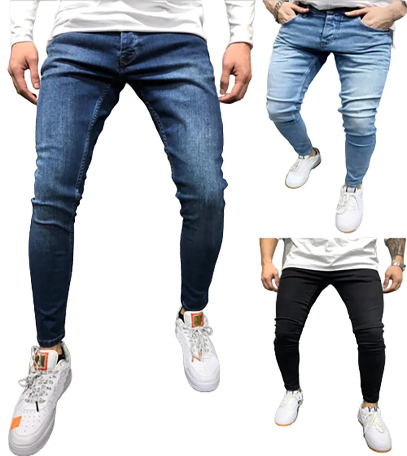 Funki Buys | Pants | Men's Skinny Slim Fit Cargo Pencil Jeans