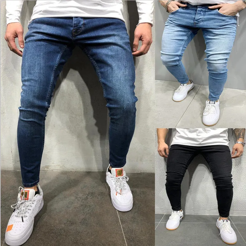 Funki Buys | Pants | Men's Skinny Slim Fit Cargo Pencil Jeans