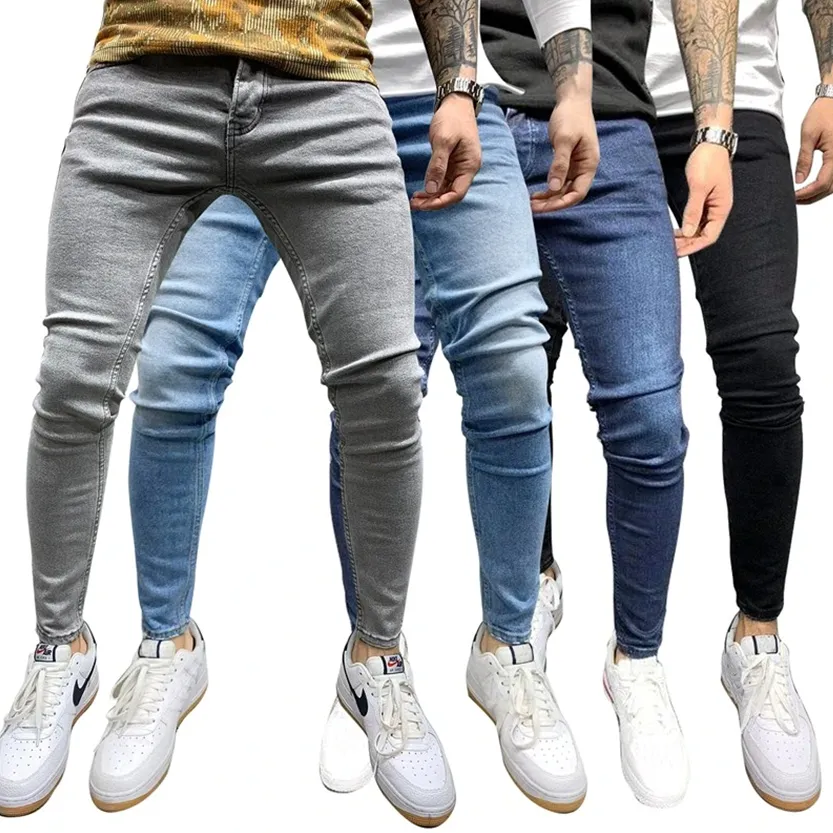 Funki Buys | Pants | Men's Skinny Slim Fit Cargo Pencil Jeans