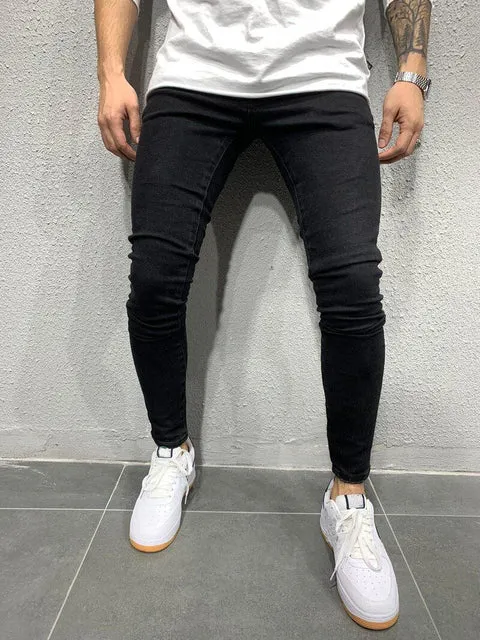 Funki Buys | Pants | Men's Skinny Slim Fit Cargo Pencil Jeans