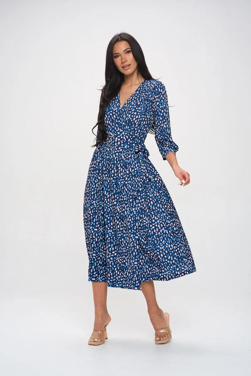 Hadley Three Quarter Sleeve Full Wrap Dress