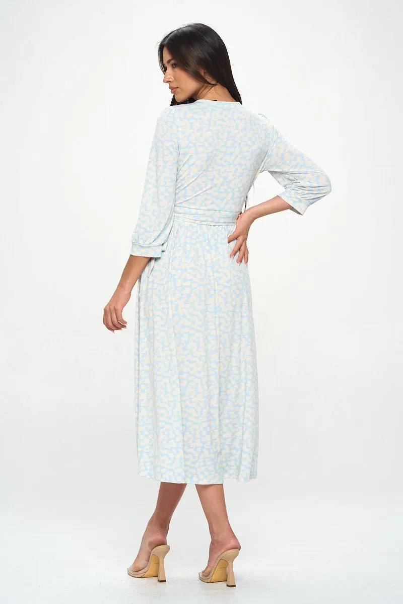 Hadley Three Quarter Sleeve Full Wrap Dress