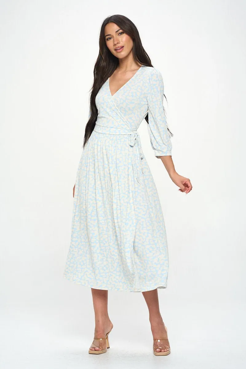 Hadley Three Quarter Sleeve Full Wrap Dress