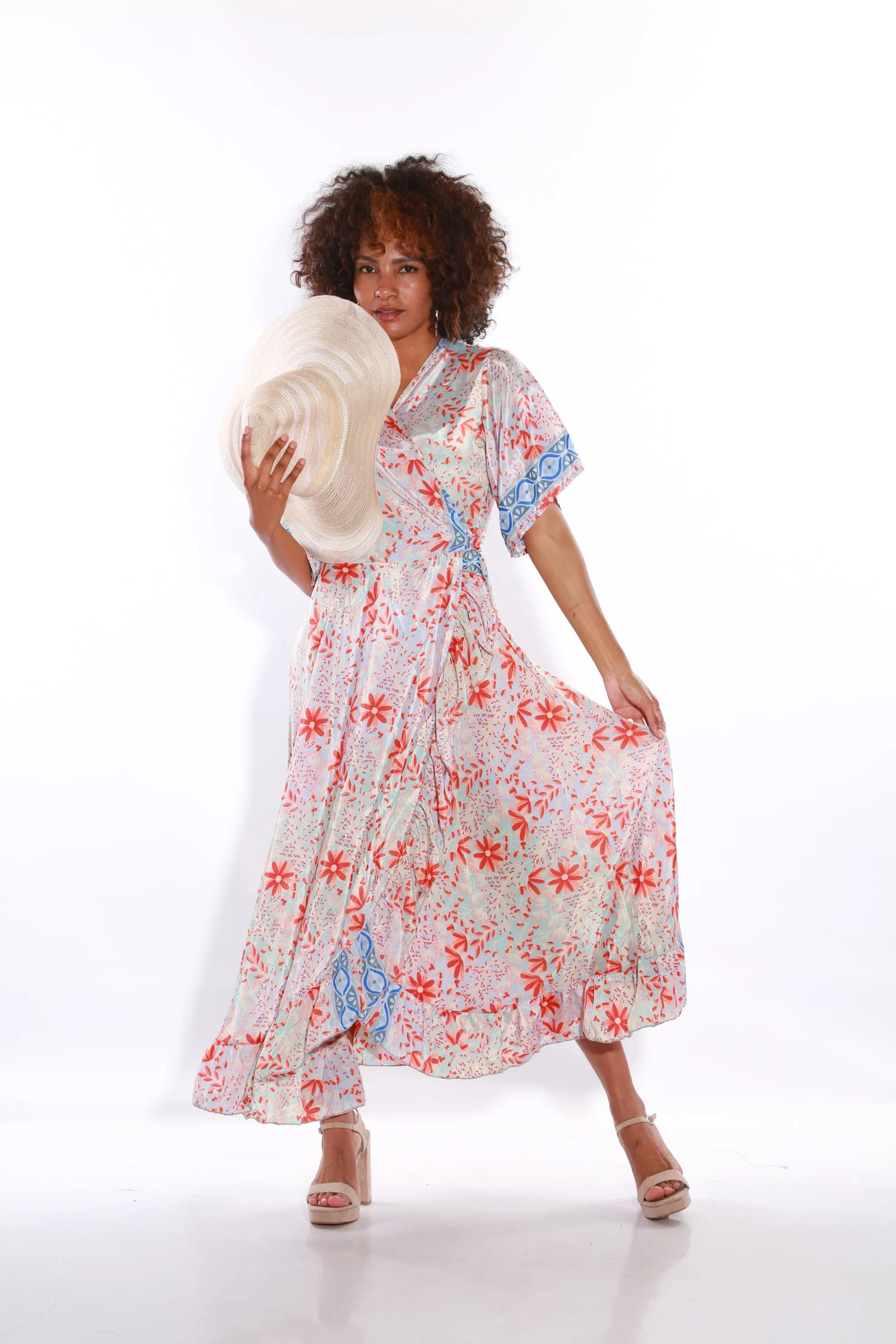 Happy maxi wrap dress- cherry blossom