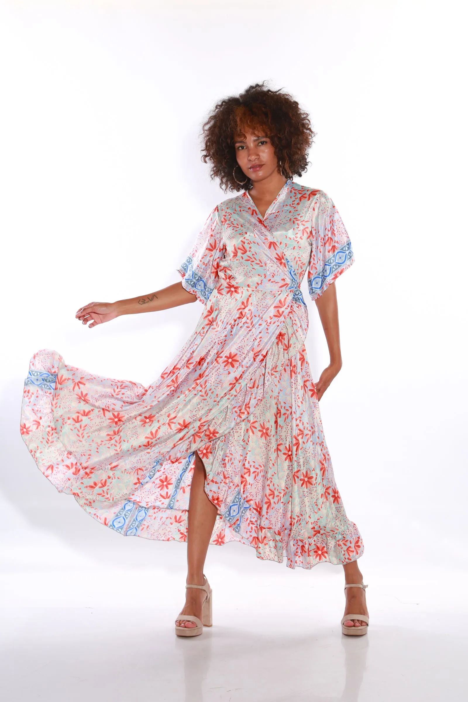 Happy maxi wrap dress- cherry blossom