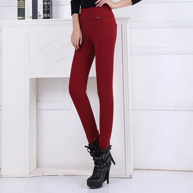 HEE GRAND 2017 New High Stretch Women Pants Cotton Ladies Pencil Pants High Waist Trousers Pantalon Femme Plus Size 4XL WKP268