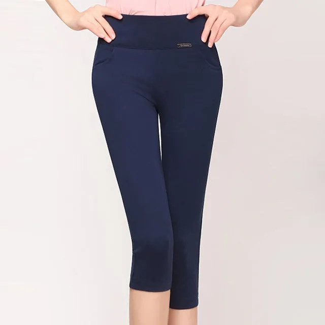 HEE GRAND 2017 New High Stretch Women Pants Cotton Ladies Pencil Pants High Waist Trousers Pantalon Femme Plus Size 4XL WKP268