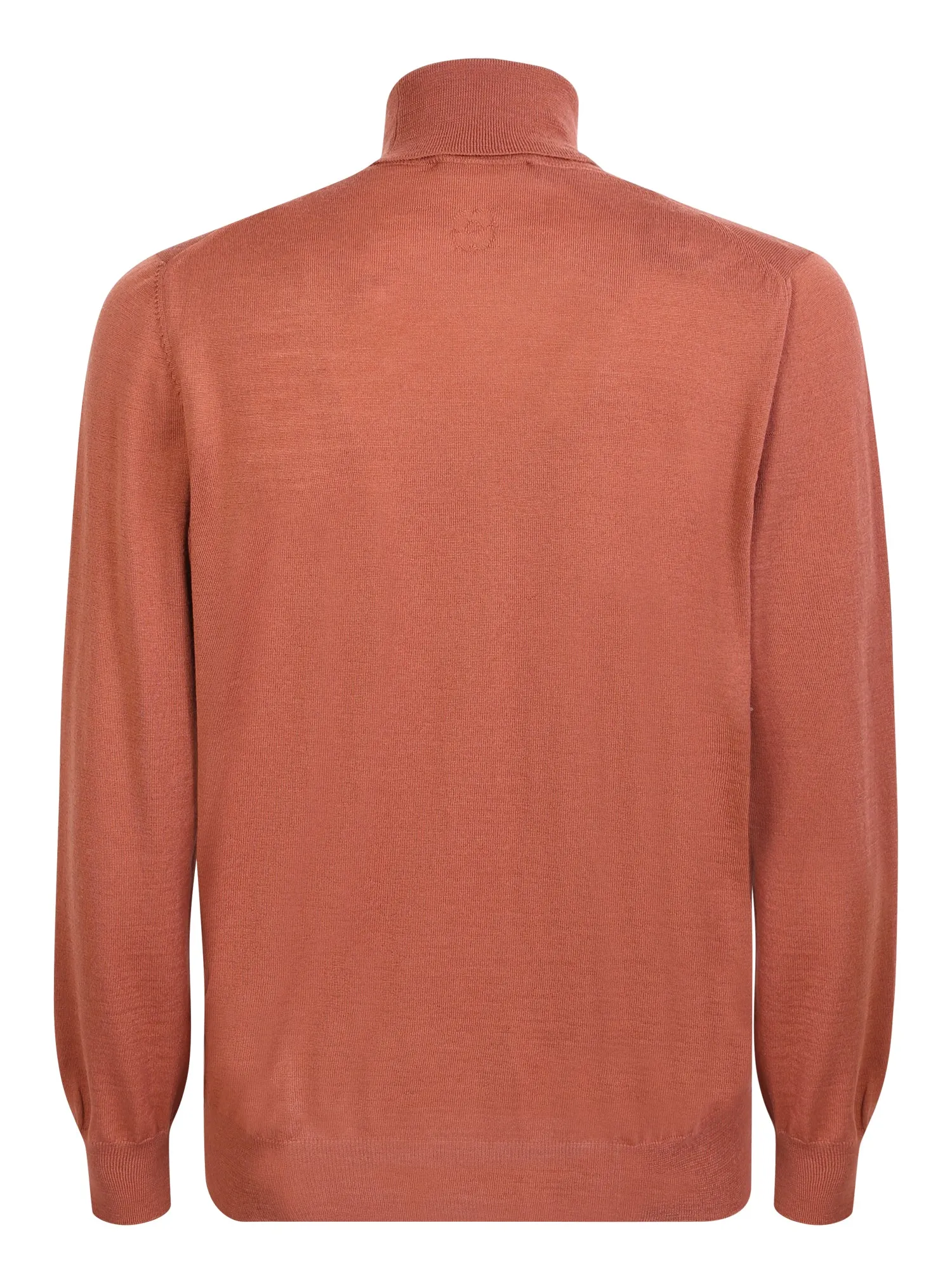 High neck wool sweater salmon