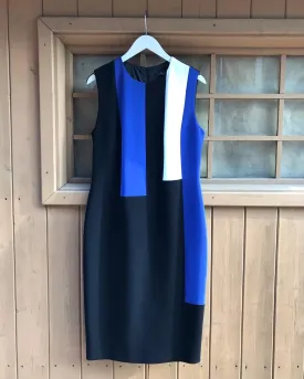 JUDITH & CHARLES Colour Block Sheath Mid Length Dress