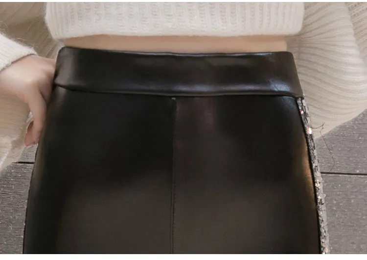 Leather Velvet Women High Waist pants