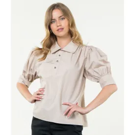 Lidia Short Sleeve CollaredTHML Top