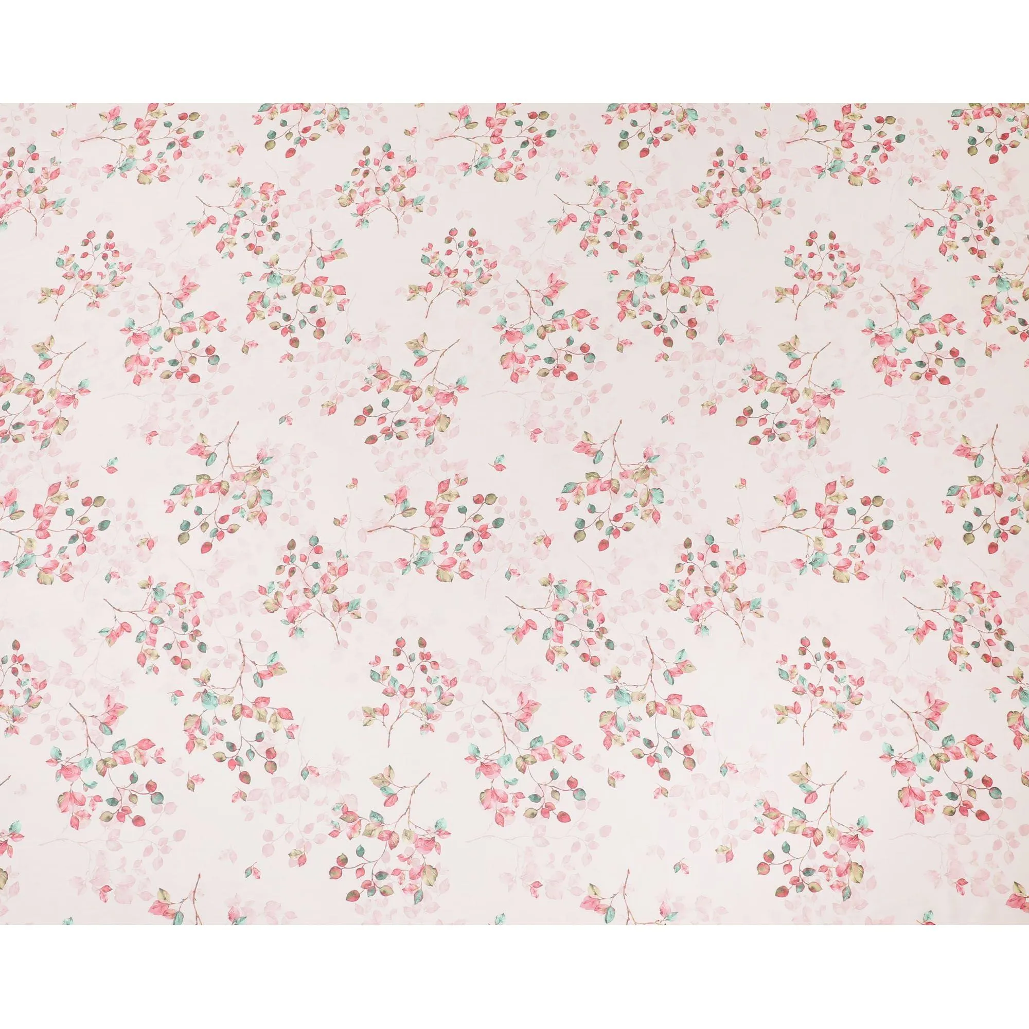 Light peach synthetic georgette fabric with multicolor print in floral design-D10297