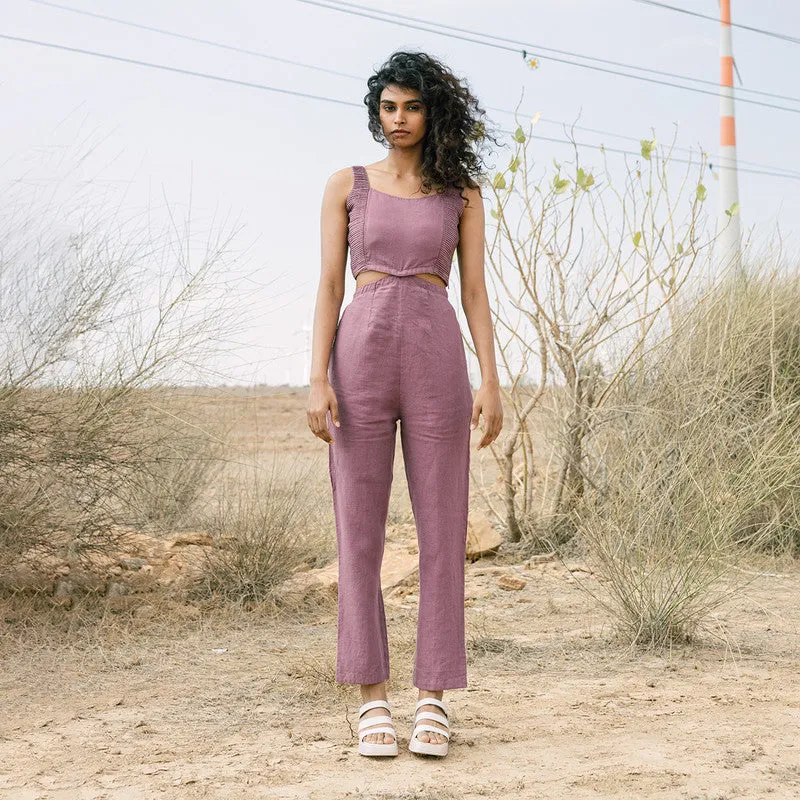 Linen Jumpsuit for Women | Purple