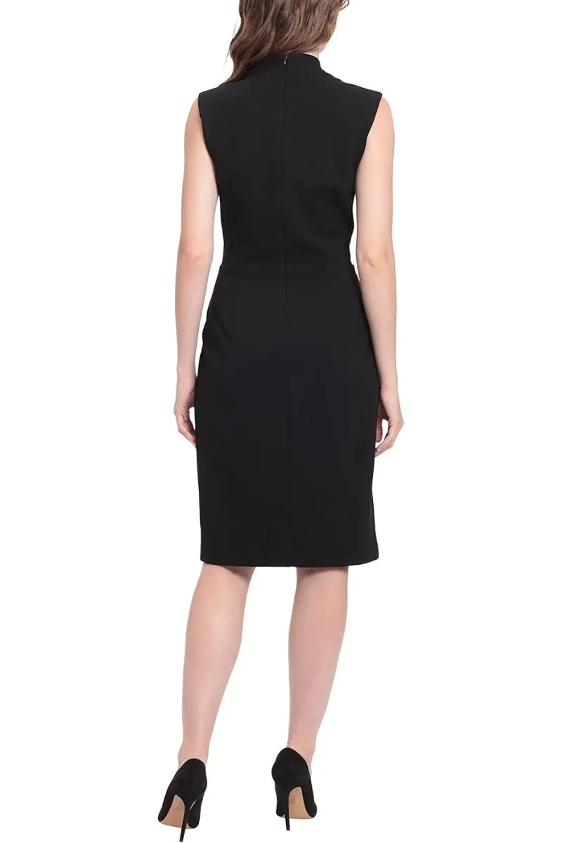 London Times Sleeveless V-Neck Sheath Dress