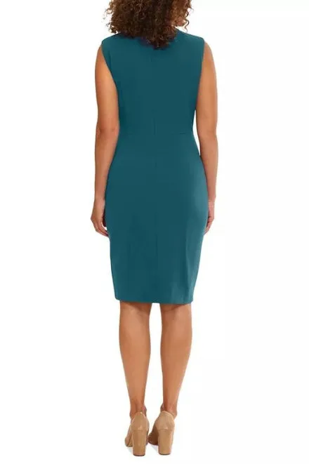 London Times Sleeveless V-Neck Sheath Dress