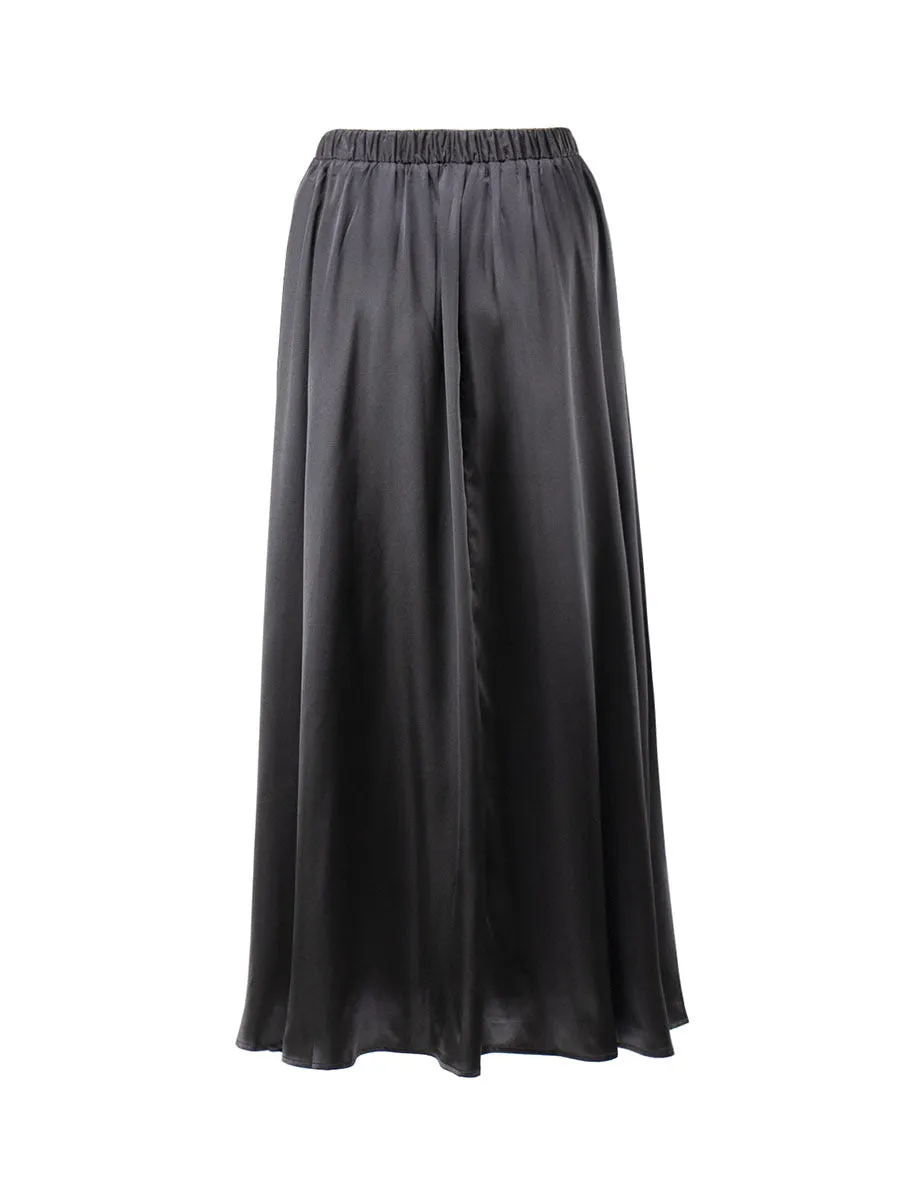 Long Satin High Waist Skirt