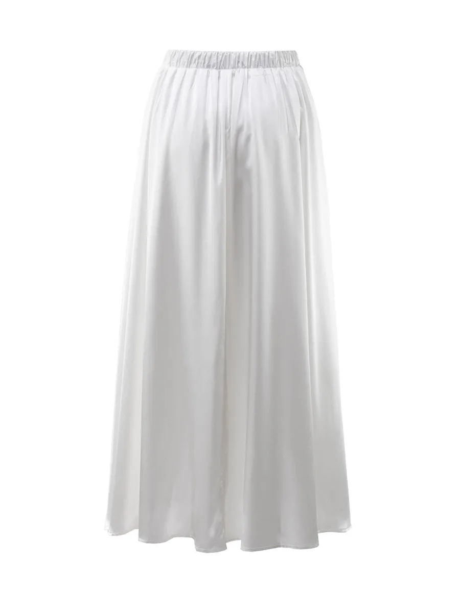 Long Satin High Waist Skirt