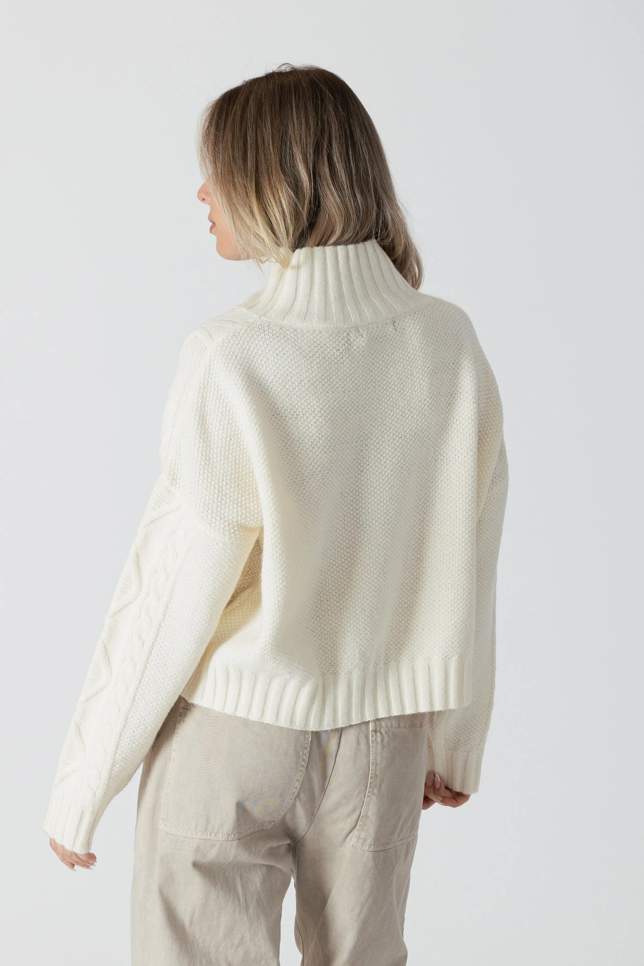 Mae Cable Detail Mockneck