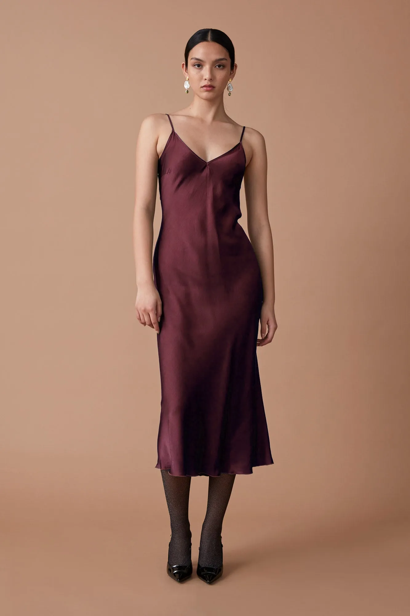 MASTANI SLIP DRESS - GARNET