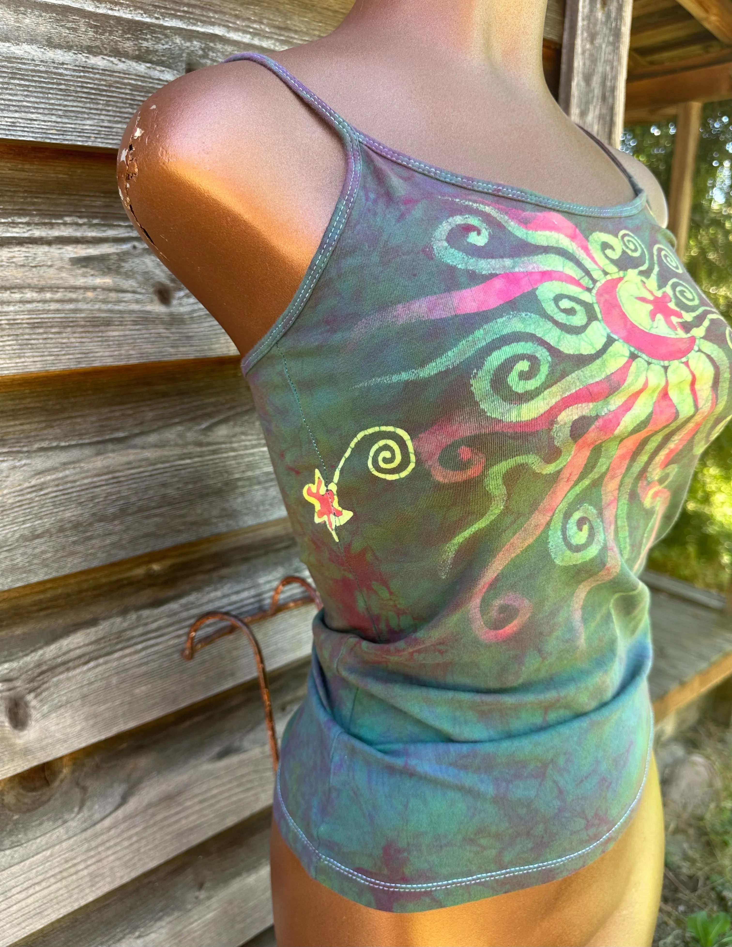 Mermaid Moonbeams - Hand Painted Batik Tank Top