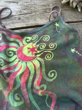 Mermaid Moonbeams - Hand Painted Batik Tank Top