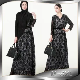 Muslim Abaya Arab Turkey Hot Spot Muslim Cardigan Print Robe Long Dress 1570