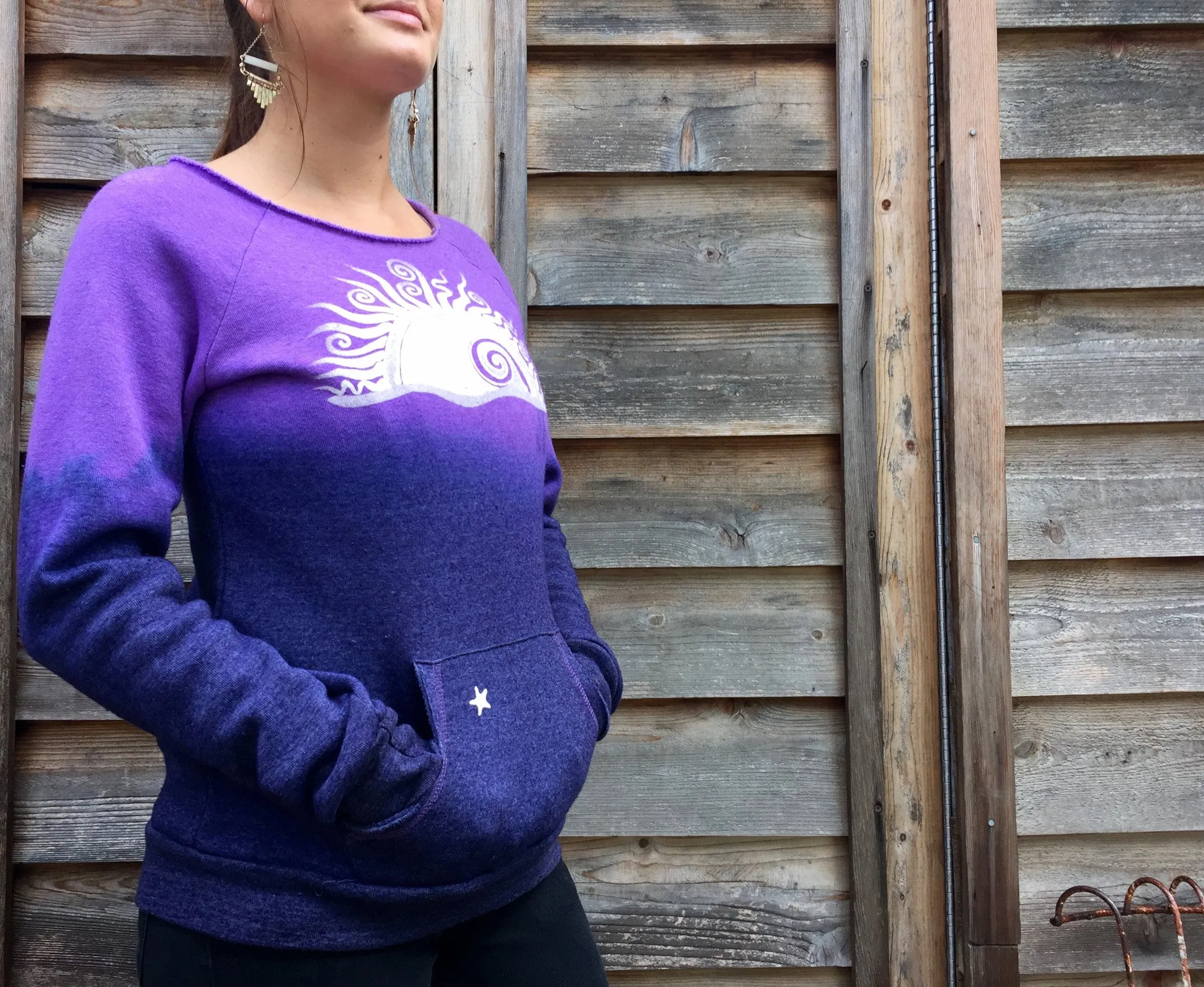 Navy Blue Ombre Eco Fleece Top