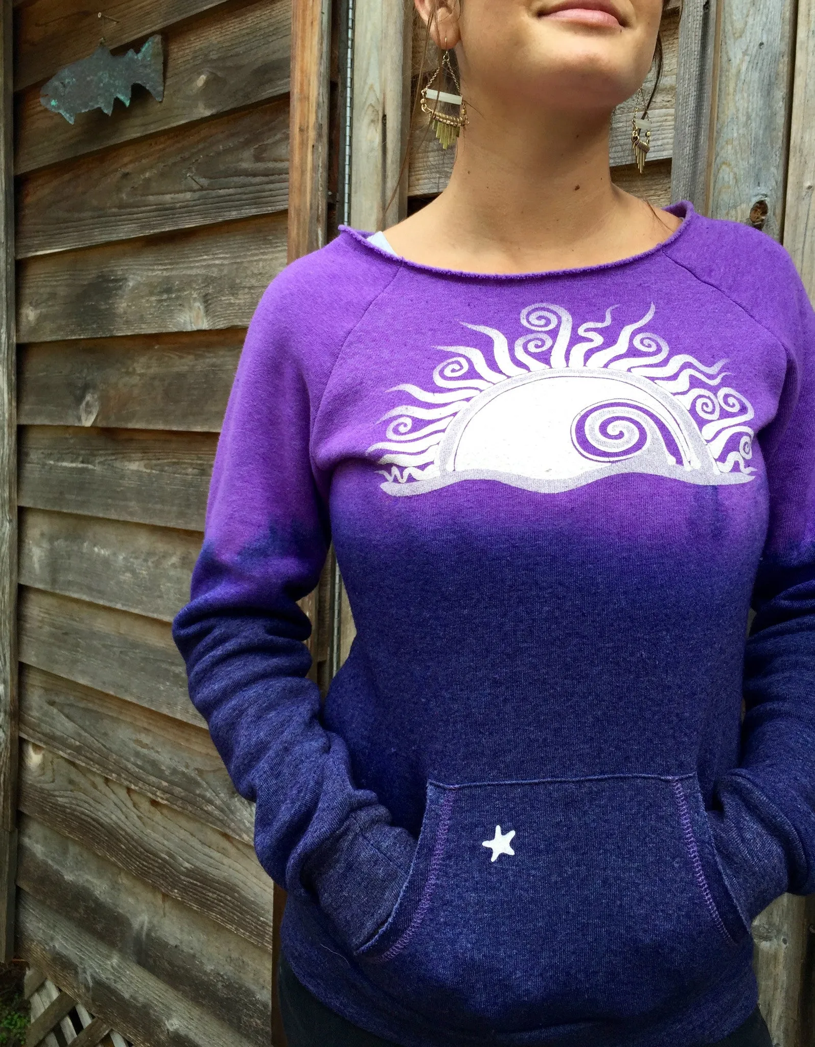 Navy Blue Ombre Eco Fleece Top