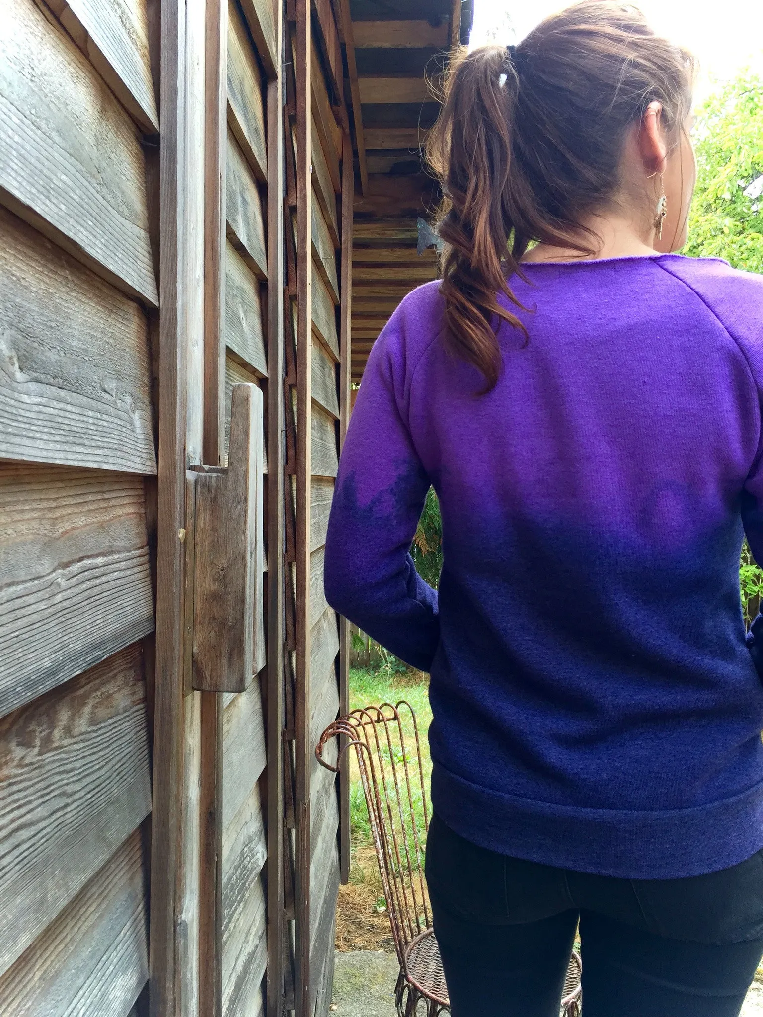 Navy Blue Ombre Eco Fleece Top