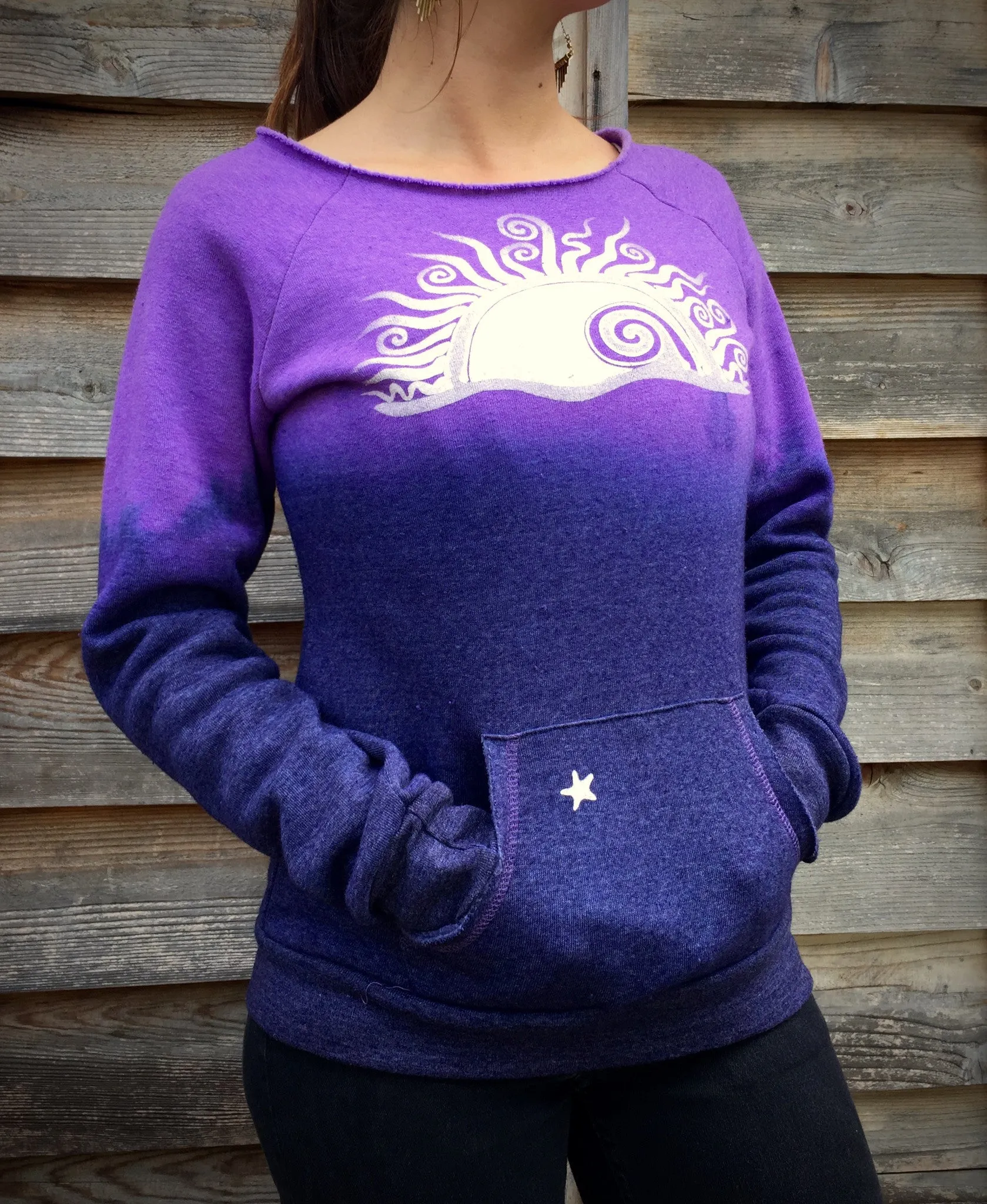 Navy Blue Ombre Eco Fleece Top