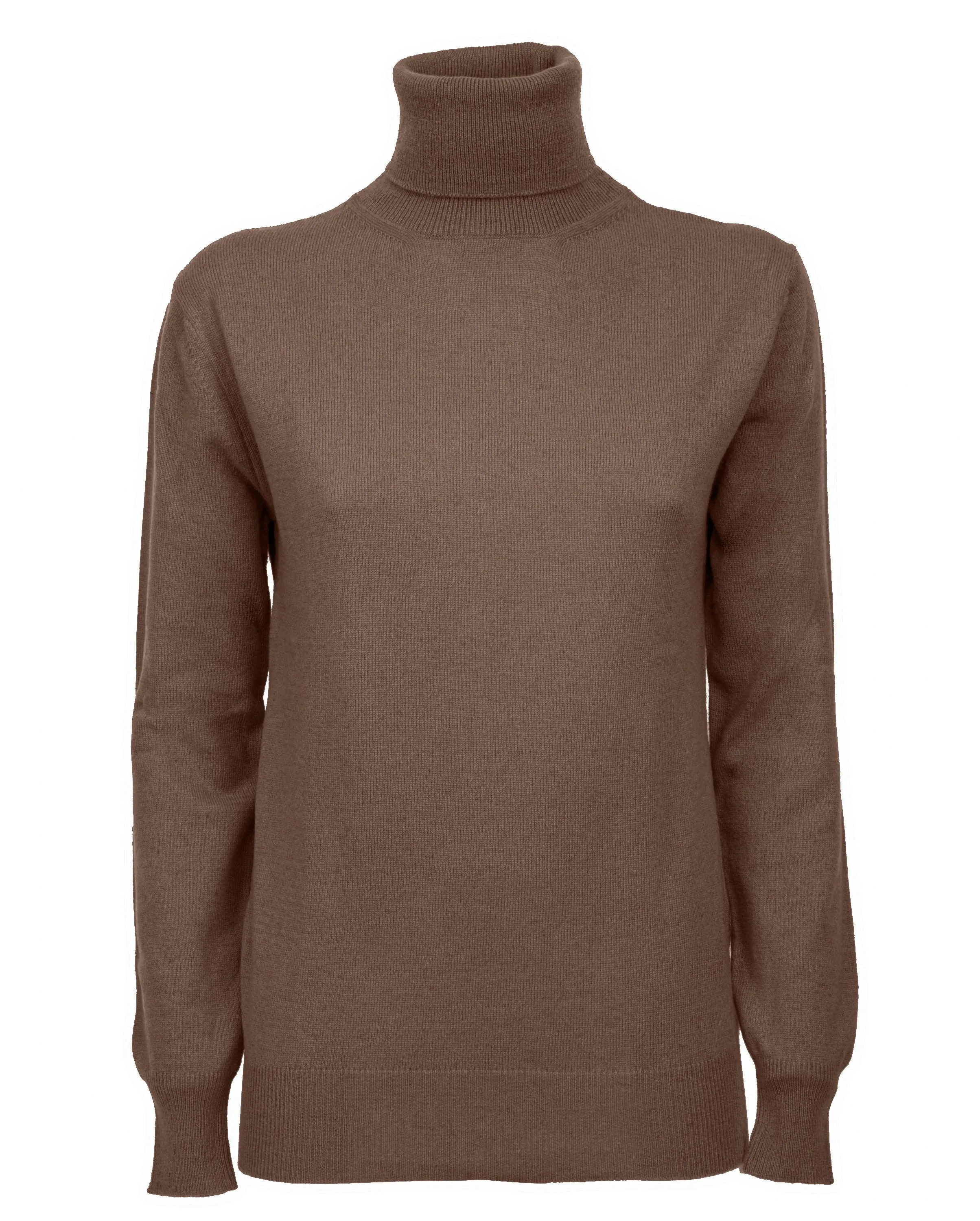 NEW FALL 24 - Women's Pure Cashmere Turtleneck Sweater Brown