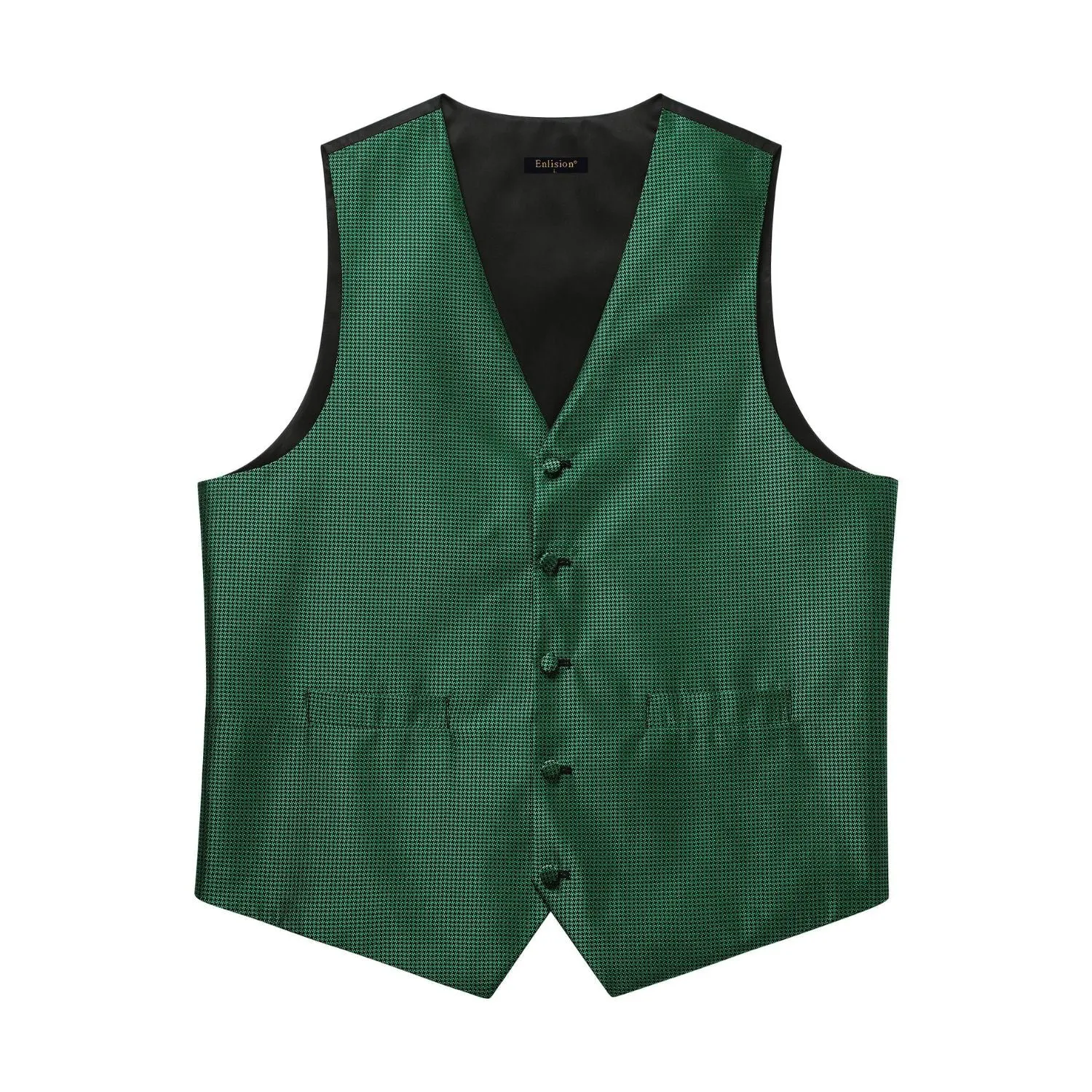 Plaid 4pc Suit Vest - GREEN