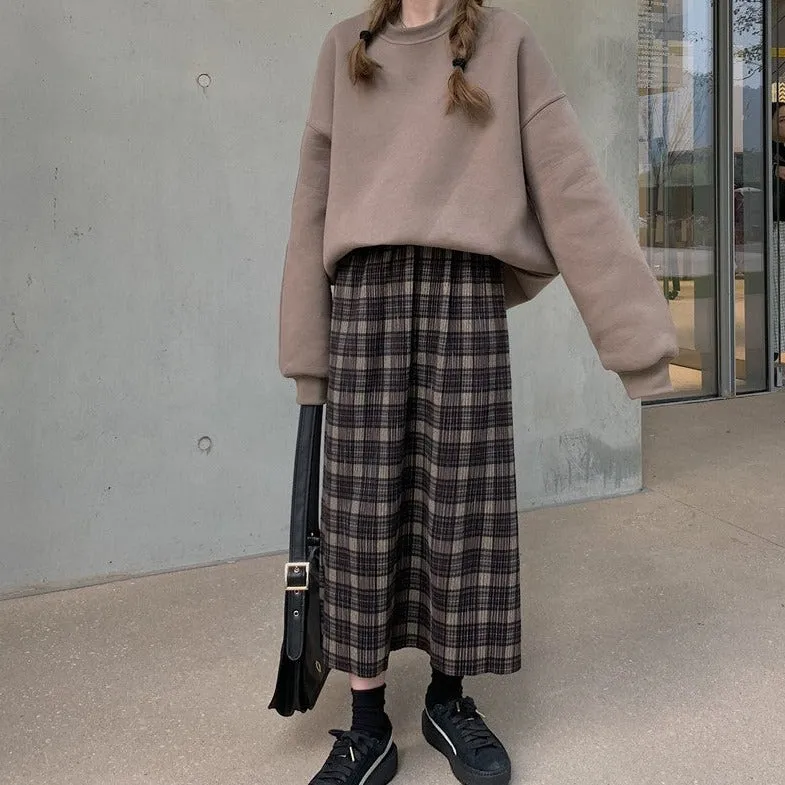 Plaid Ankle-Length Skirt