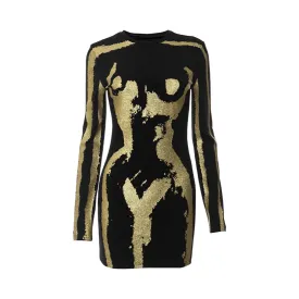 Pre Order:  Female Silhouette Bodycon Mini Dress