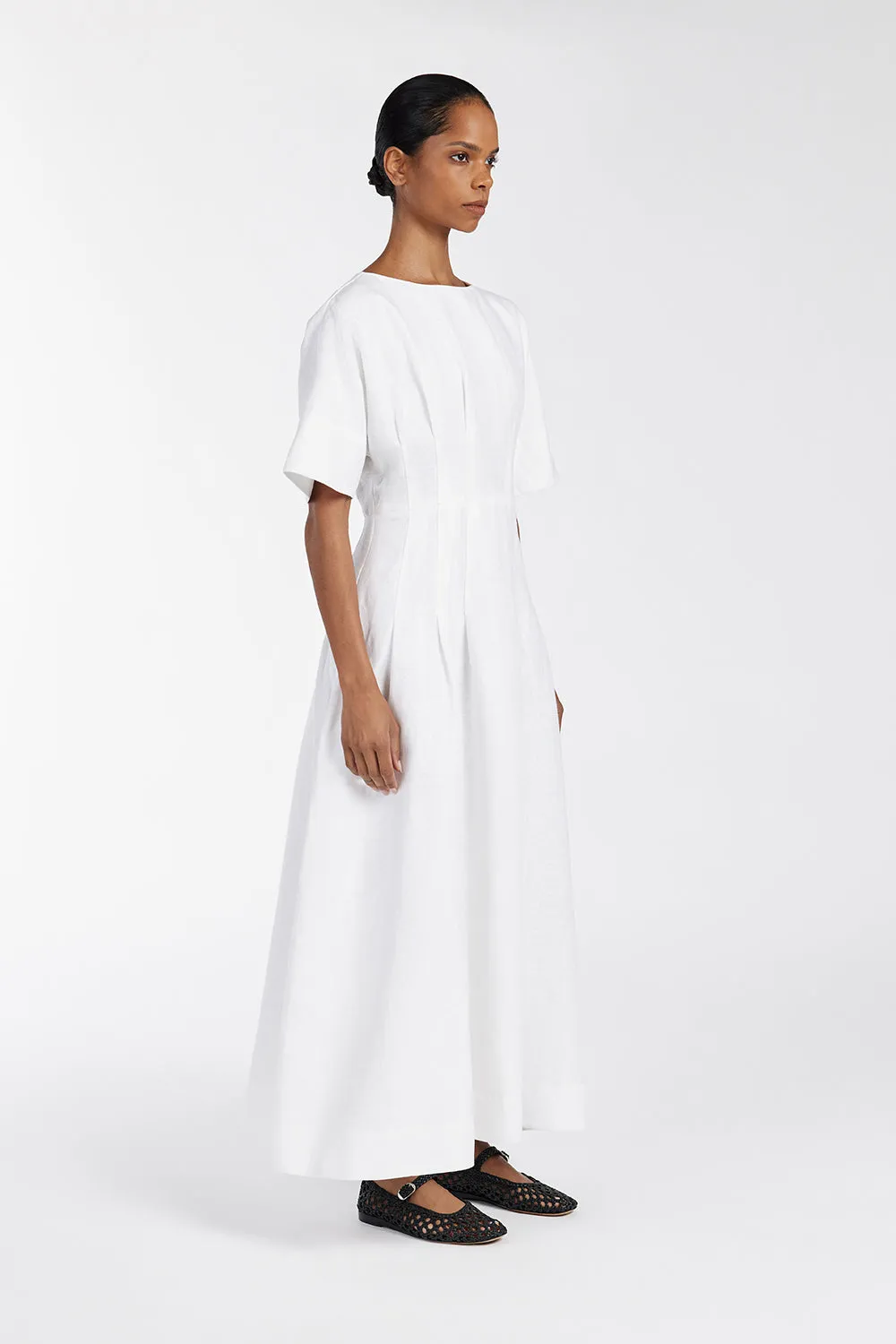 RAF OFF WHITE BOATNECK MIDI DRESS