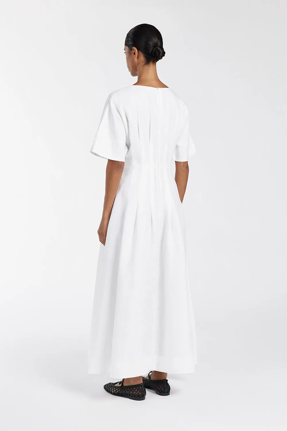 RAF OFF WHITE BOATNECK MIDI DRESS